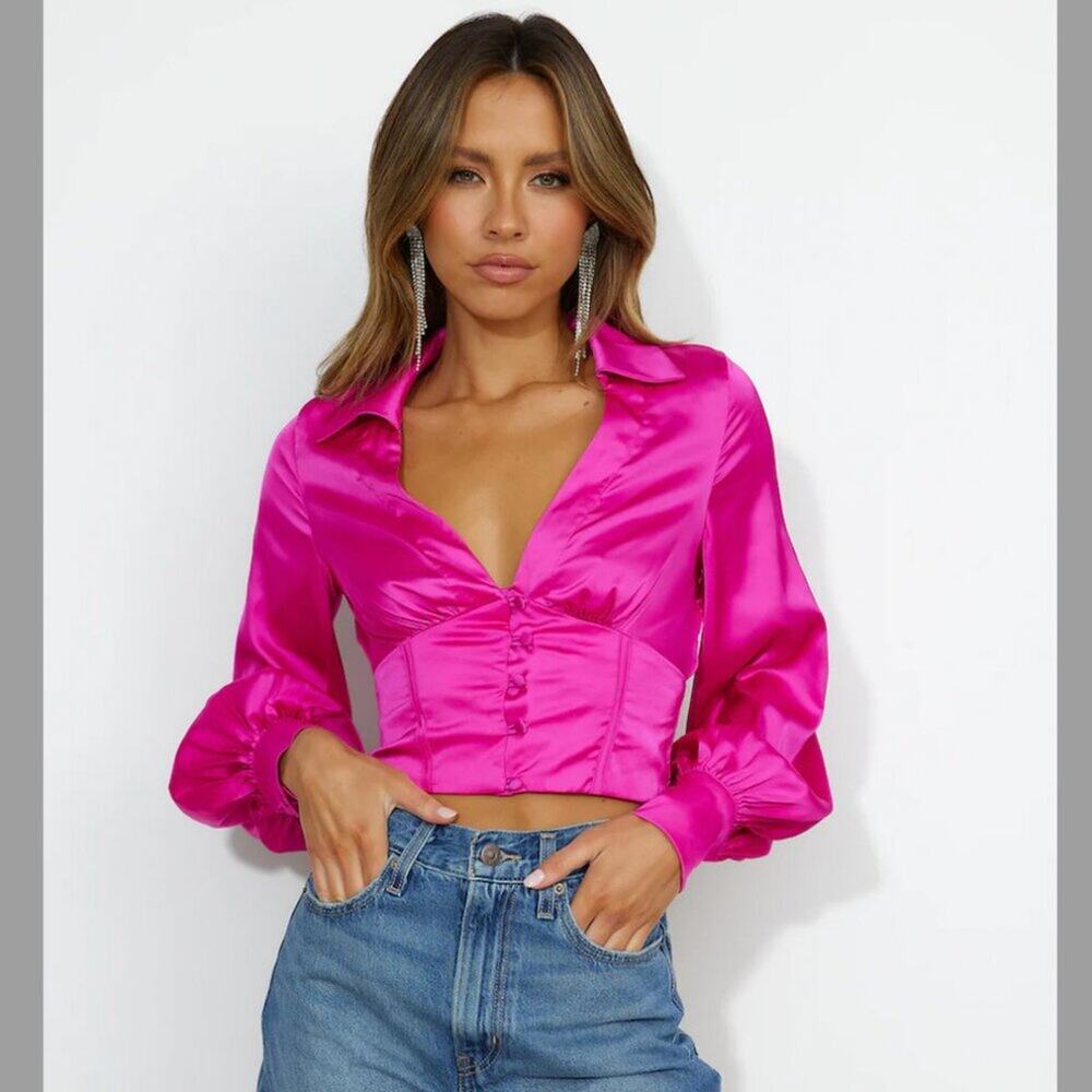 Hello Molly Matched Up Top Pink Size 4 Coquette Y2K Night Out Party Chic Barbie